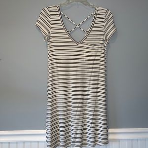 White and Black T-Shirt Dress